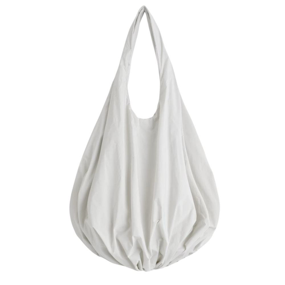 COS light gray chalk white Cloud voluminous minimalist structural tote bag